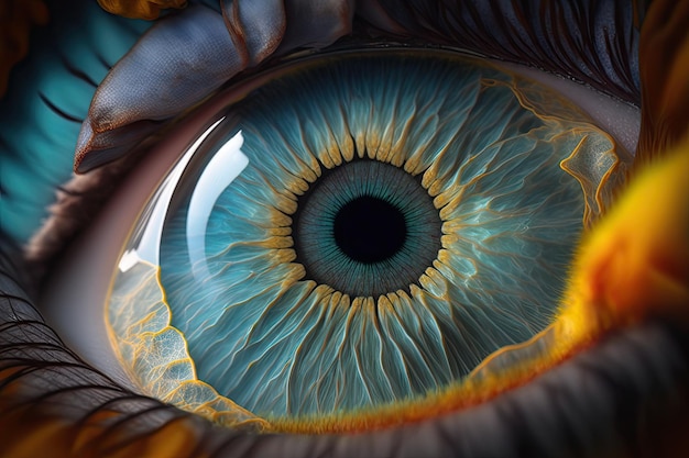 Imagem de close-up da macro Iris Eye