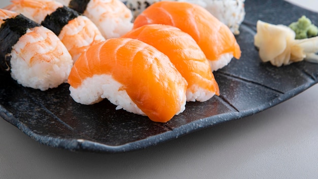 Foto imagem de close-up do delicioso conceito de sushi