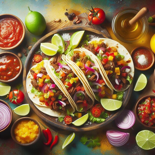 Imagem de comida mexicana de tacos