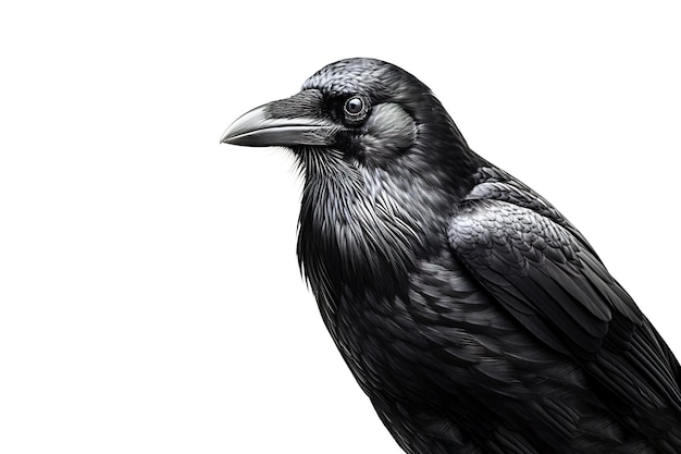 Imagem de corvos em fundo branco Aves Animais Ilustração Generativa AI