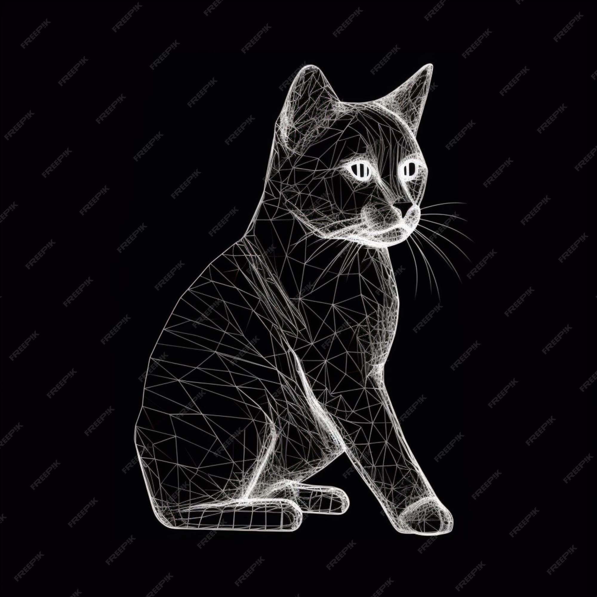 Conjunto Silhuetas Lineares Gato Preto Branco Linha Contorno Bonito Desenho  imagem vetorial de worldofvector© 522189176