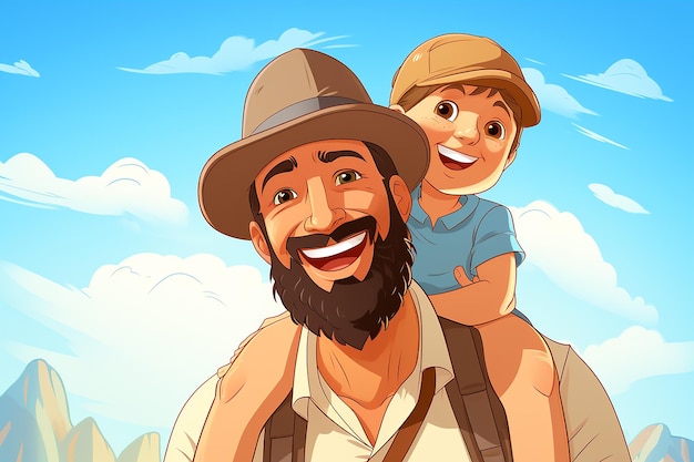 Imagem de design de ilustração de feliz dia dos pais gerada por IA
