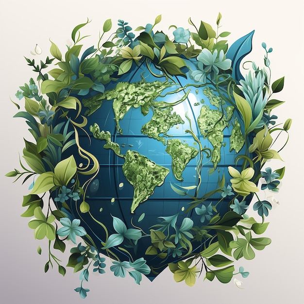 Imagem de design de ilustração do Dia Mundial da Terra gerada por IA