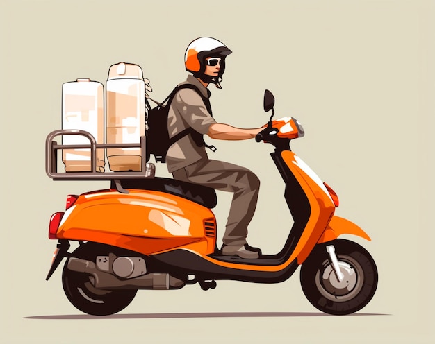 imagem de entregador com moto