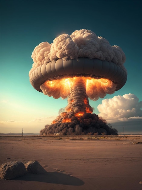 Imagem de explosão nuclear