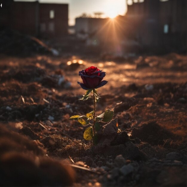 Foto imagem de flor de rosa colorida bonita fonte verde bonita e vista de rosa em flor bonita