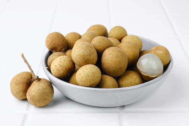 Imagem de foco seletivo de Kelengkeng de frutas longan frescas