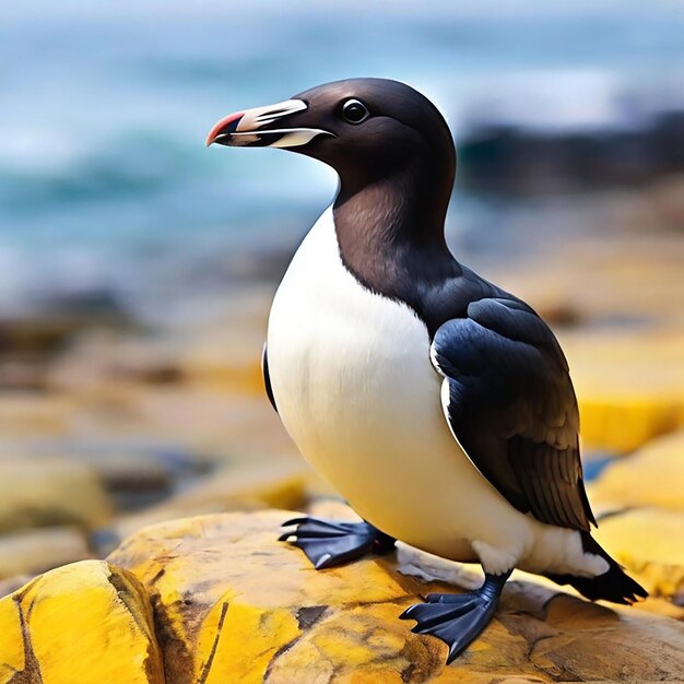 Foto imagem de fotografia colorida de razorbill ai gerada por arte