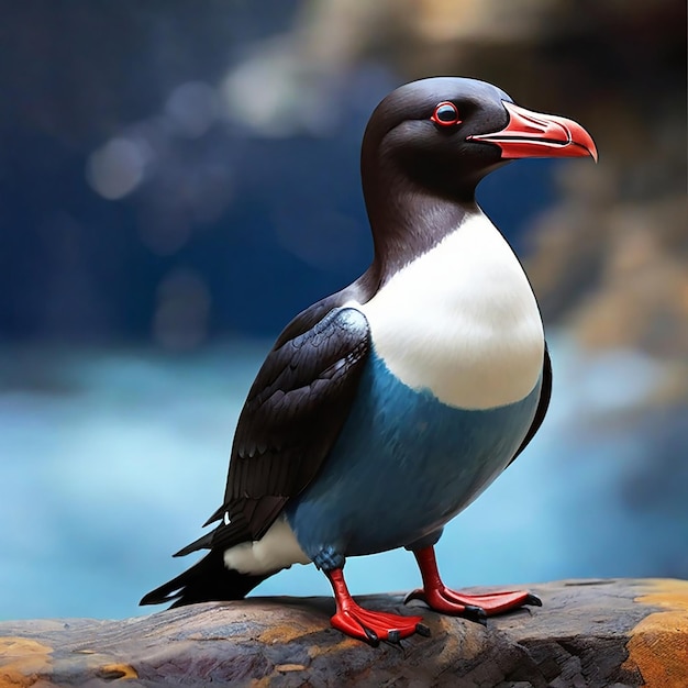 Foto imagem de fotografia colorida de razorbill ai gerada por arte