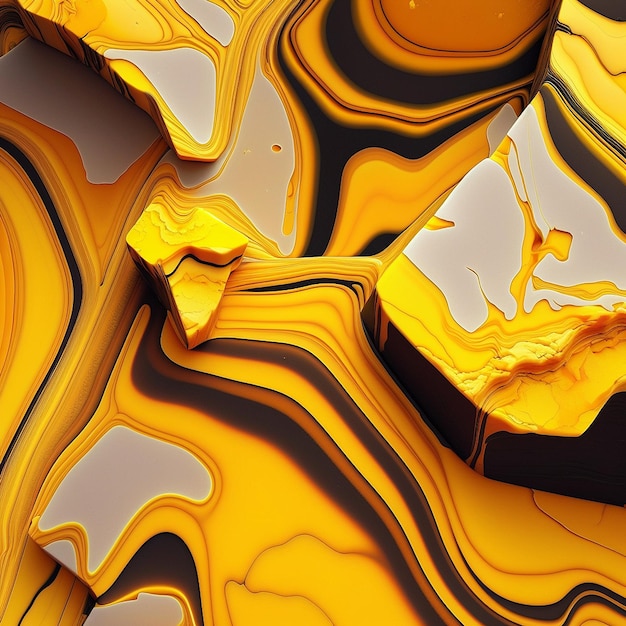 Imagem de fundo abstrata de padrão de mármore amarelo colorido Arte gerada por Ai