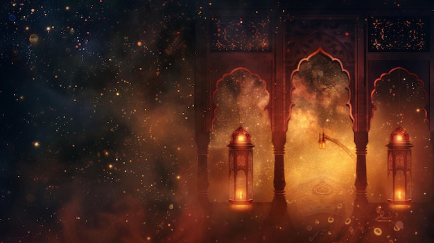 imagem de fundo abstrata elementos realistas ilustração estilo vetorial design plano ramadan