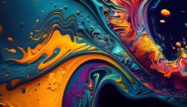 Imagem de fundo aproximada da imagem colorida de mármore de tinta de tinta Resumo de pintura a óleo de alta textura
