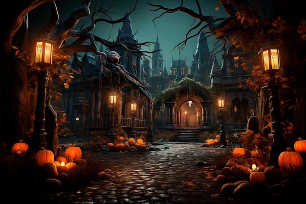 imagem de fundo com decoração de halloween