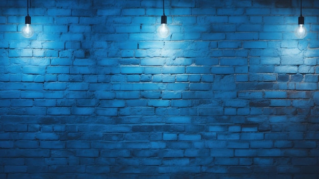 Foto imagem de fundo da parede de tijolos de luz azul