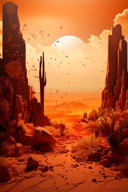 imagem de fundo da tempestade de areia no deserto