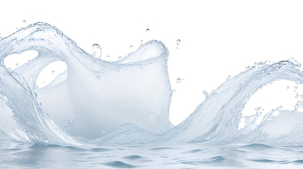 Imagem de fundo de água em movimento em bolhas de ondas em fundo branco