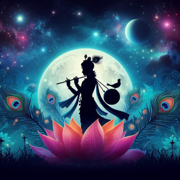 Foto imagem de fundo de krishna janmashtami