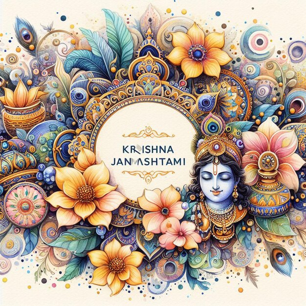 Foto imagem de fundo de krishna janmashtami