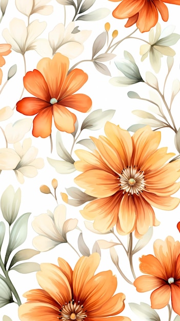 Imagem de fundo de lindo padrão floral desenhada à mão