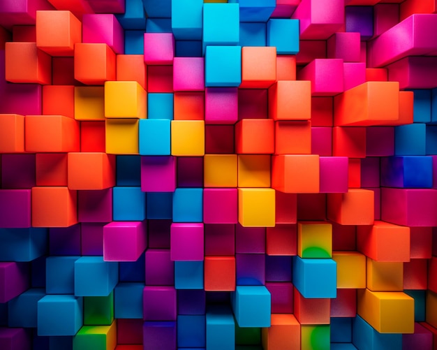 imagem de fundo de quadrados abstratos em cores vivas de fundo