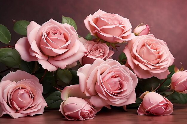 Imagem de fundo de rosas cor-de-rosa