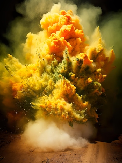 Foto imagem de fundo de uma grande fumaça verde para composição