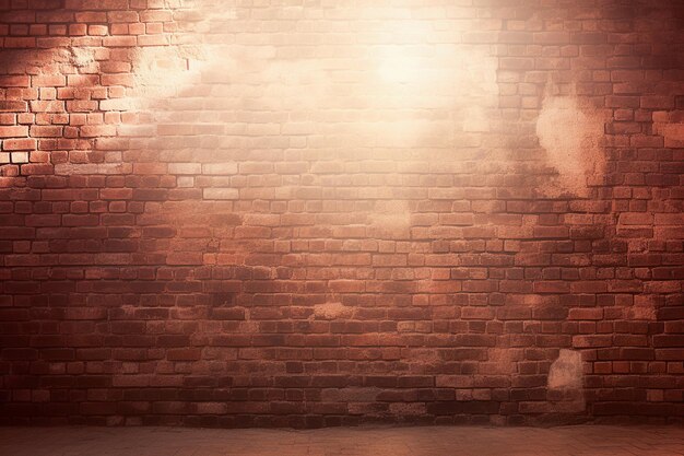 Imagem de fundo de uma parede de tijolos com raios de sol