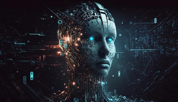 Imagem de fundo do conceito de inteligência artificialGenerative AI