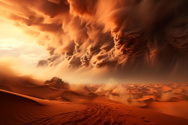 imagem de fundo do deserto com tempestade de areia