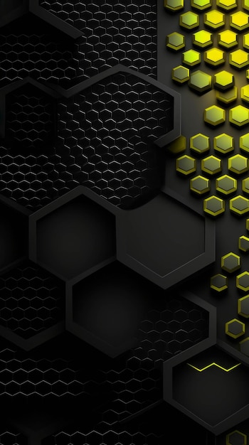 Imagem de fundo estilo favo de mel de abelha com esquema de cores preto e amarelo móvel
