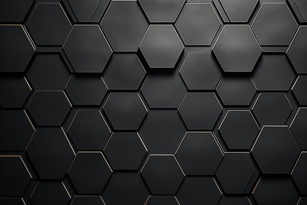 Foto imagem de fundo preta de hexágono em relevo