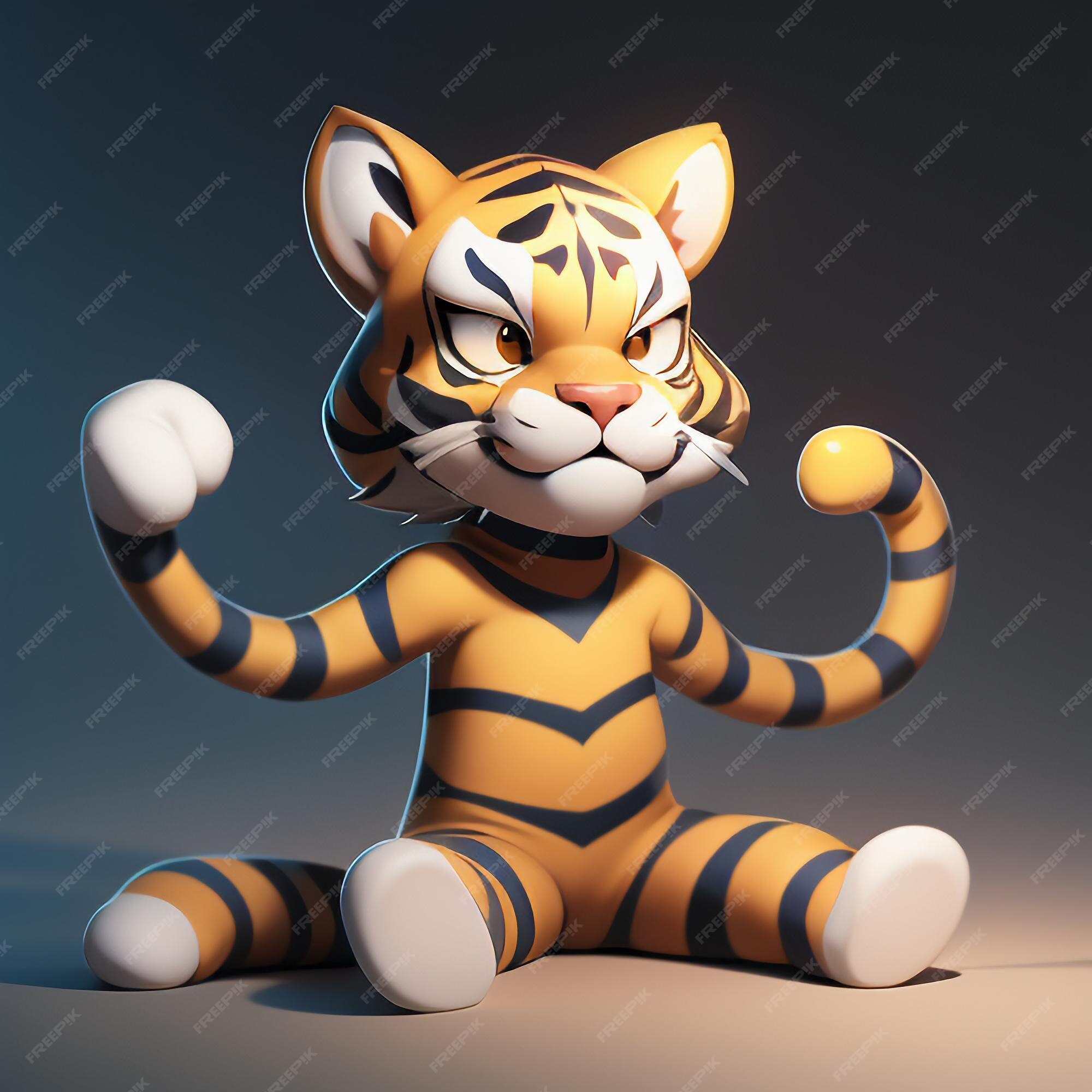 Animado Tigre 3D model - Baixar Animais no