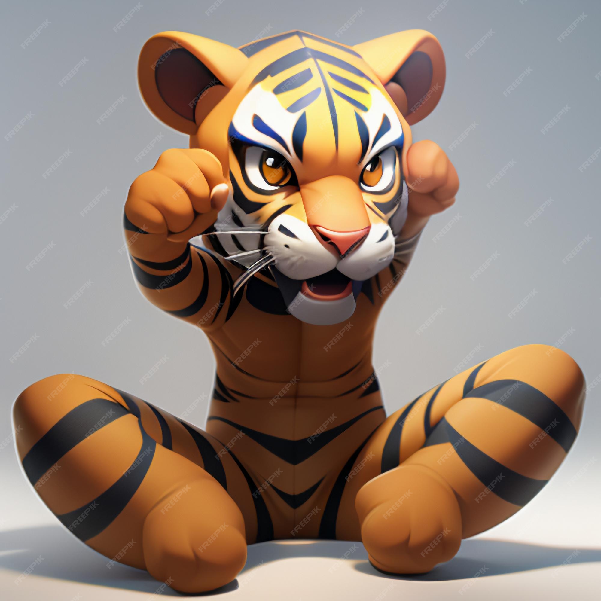 Animado Tigre 3D model - Baixar Animais no