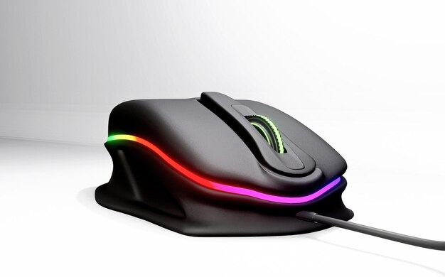 Foto imagem de ilustração 3d de mouse de computador