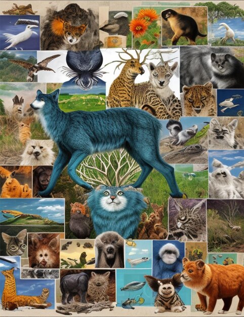 Foto imagem de ilustração plana do dia mundial da vida selvagem imagem colorida de alta resolução ai gerar imagem