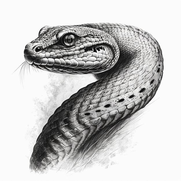 Imagem de ilustração vetorial de desenho de cobra Cobra irritada Arte gerada por Ai