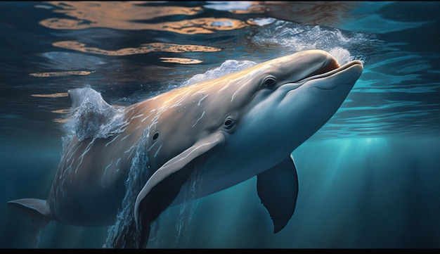 Imagem de ilustração vetorial de royalties isolada de golfinho azul arte gerada por Ai