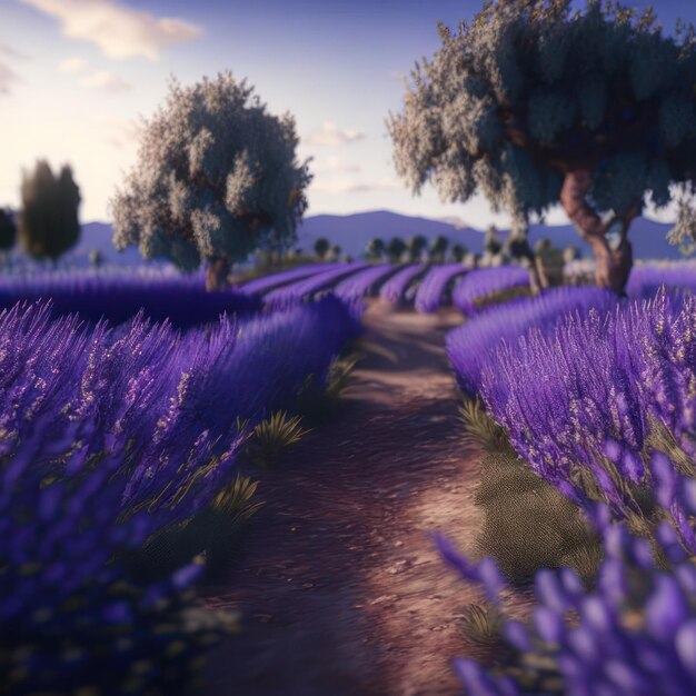 Imagem de lavanda criada pela IA