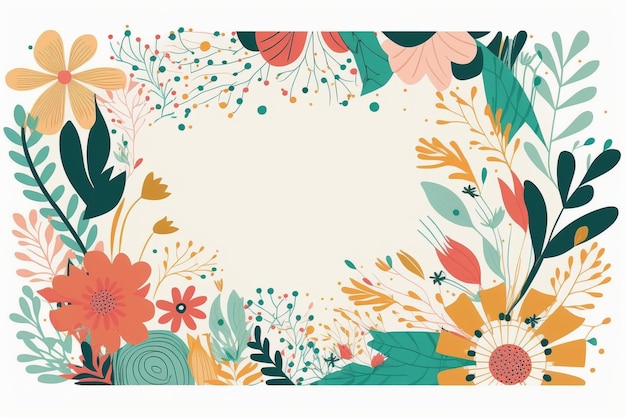 Imagem de moldura floral com design generativo ai