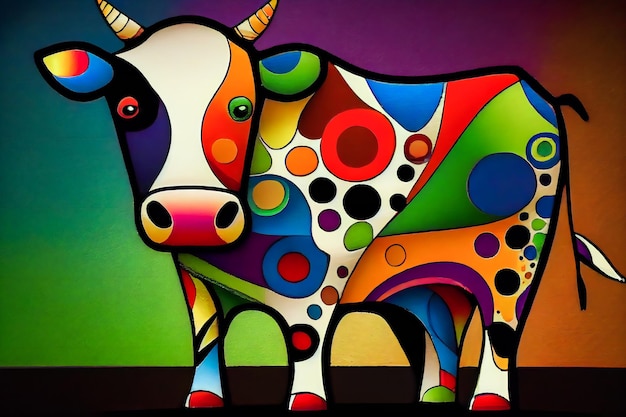 Foto imagem de mosaico de vaca gerada por ia