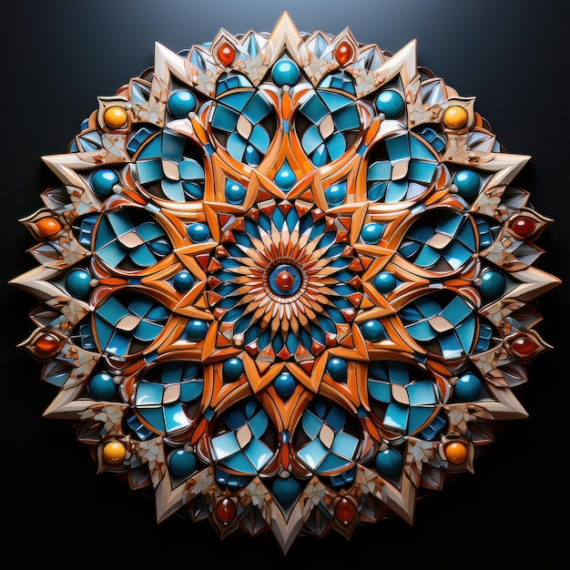 Imagem de padrões árabes com motivos de mosaico majestoso