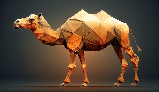 Imagem de papel de parede de ilustração vetorial geométrica de camelo Arte gerada por Ai