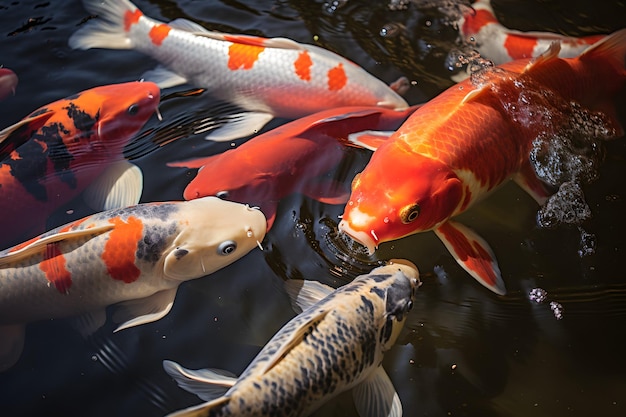 Foto imagem de peixe de lagoa koi