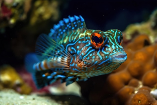 Imagem de peixes marinhos e corais no fundo do mar ilustração de animais marinhos ia generativa