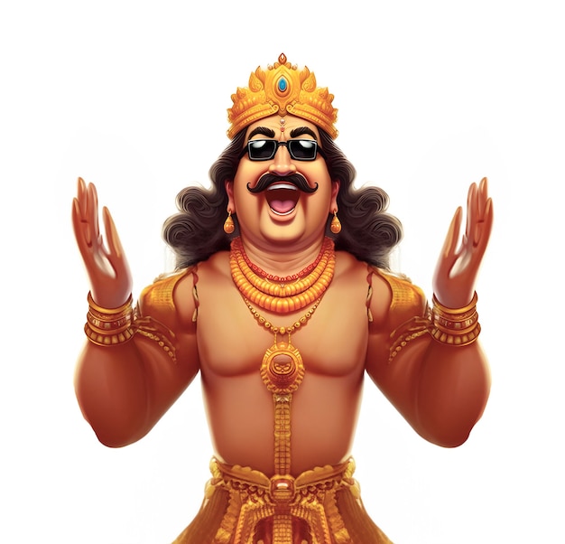 Imagem de renderização 3D realista do personagem Onam Mahabali