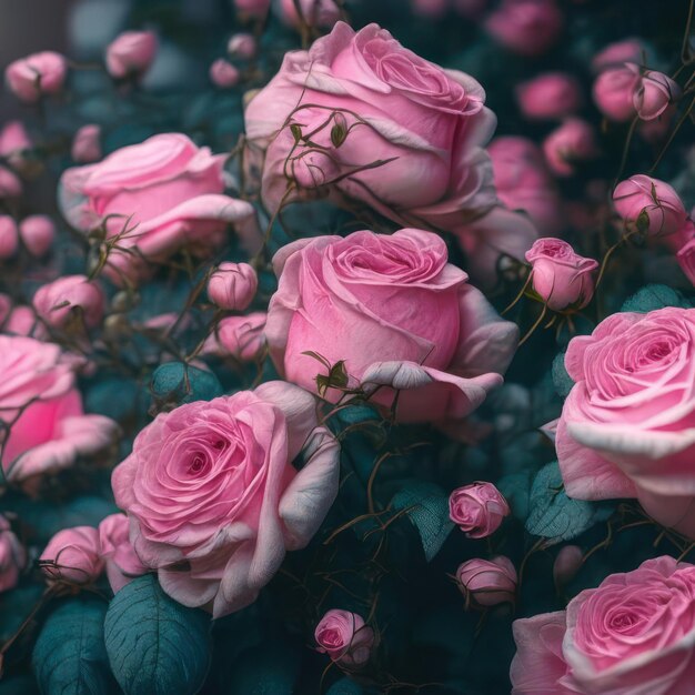 Imagem de rosas criada por IA