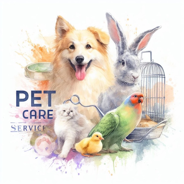 Imagem de serviço de cuidados com animais de estimação para banner
