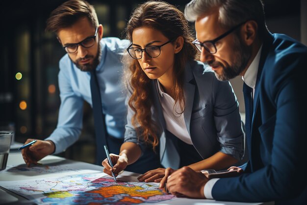 Foto imagem de trabalho do escritório gerada pela ia