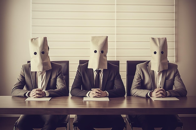 Imagem de três empresários sem rosto a trabalhar