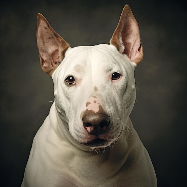 Imagem de um cão bull terrier bonito em um fundo limpo Animais de estimação Ilustração IA generativa